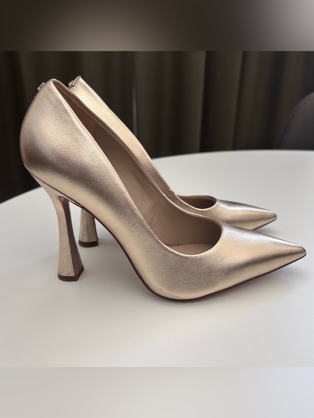 Sam Edelman Metallic Gold Pointed Toe Pumps, Women’s 7.5